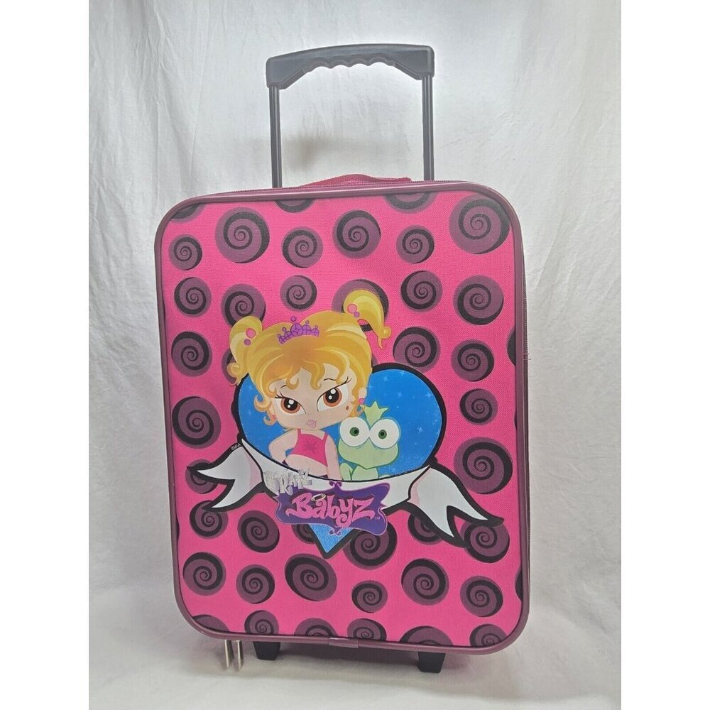 Bratz Babyz Suit Case Yasmin & Frog Pink Black Rolling Travel Bag